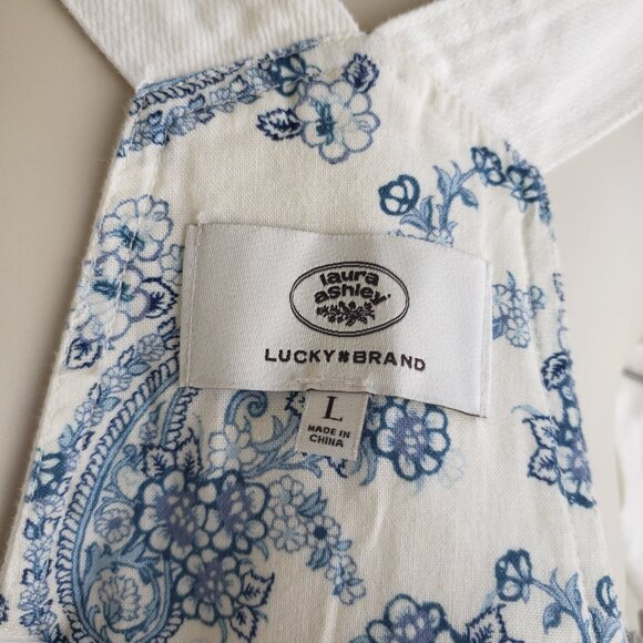 NWT Lucky Brand x Laura Ashley white denim limited edition shortalls - Picture 9 of 10